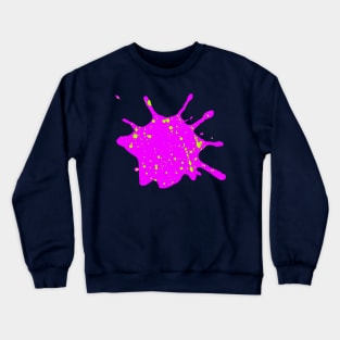 Neon Pink and Green Paint Splatter Crewneck Sweatshirt